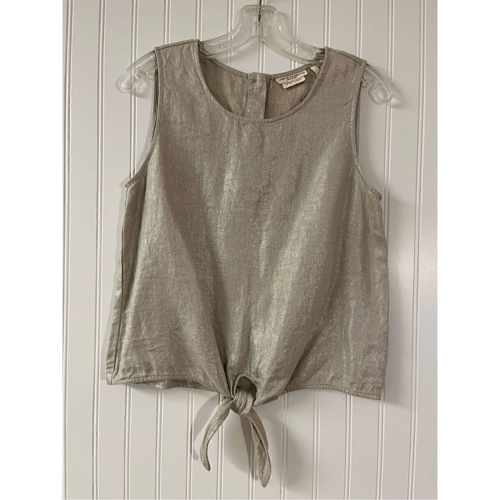 Christian Siriano NY shimmer blouse 100% linen Small